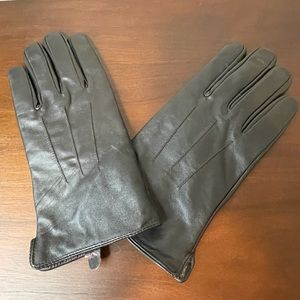 Ike Behar Men's Black Leather Gloves lined L